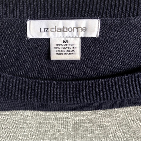 Liz Claiborne sparkle striped sweater - Picture 3 of 4